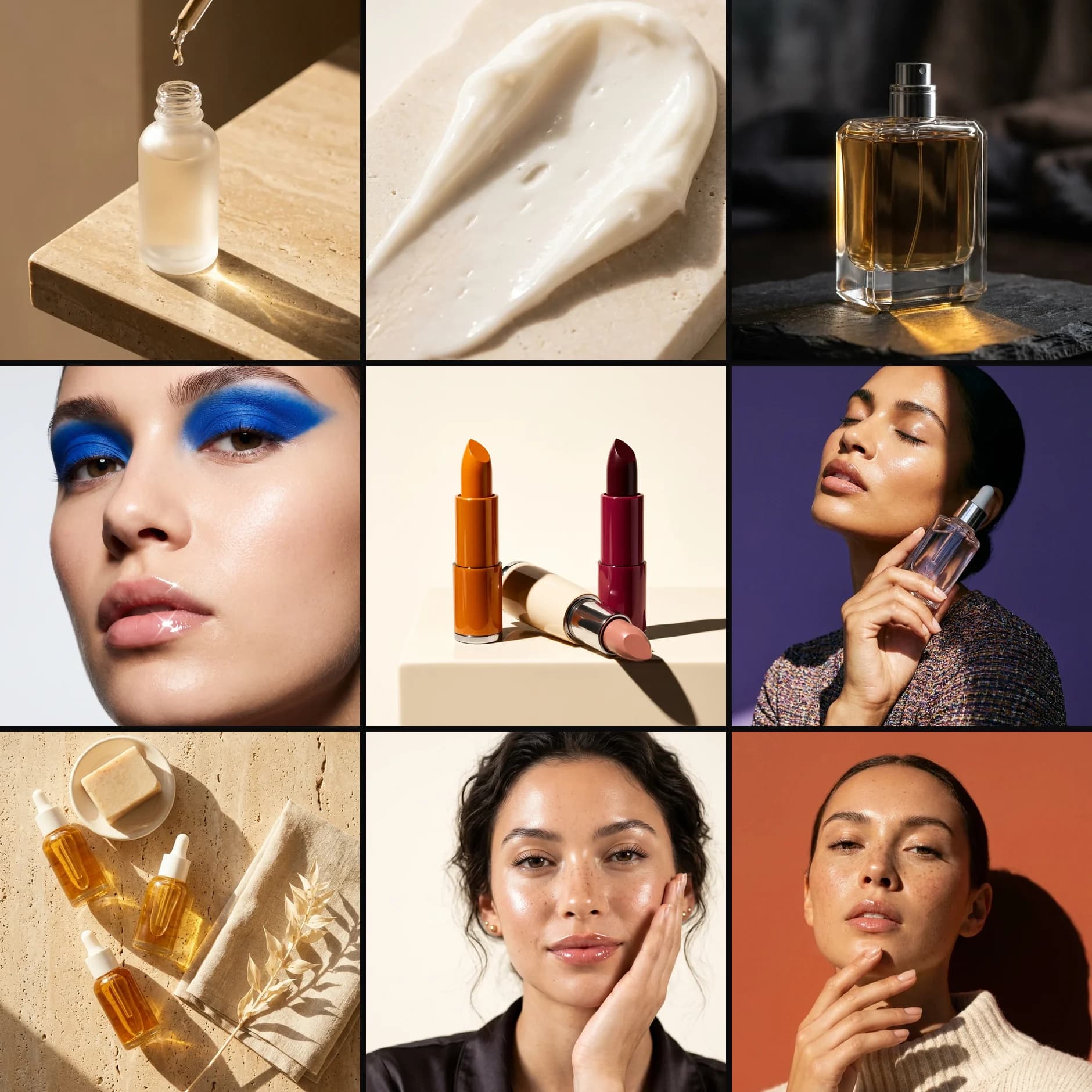 Nine posts. Two lighting setups, three surfaces, one reused launch image. compared with Nine assets. One month. One brand.